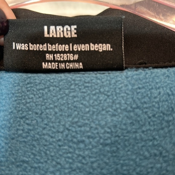 PLEASURES IM A THREAT TO THE SYSTEM X-RAY COACHES JACKET SIZE LARGE NWOT BLACK - Picture 5 of 7